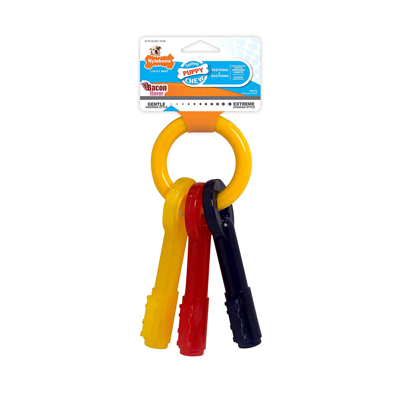 Nylabone Just For Puppies Medium Key Ring Bone Puppy Dog Teething Chew Toy